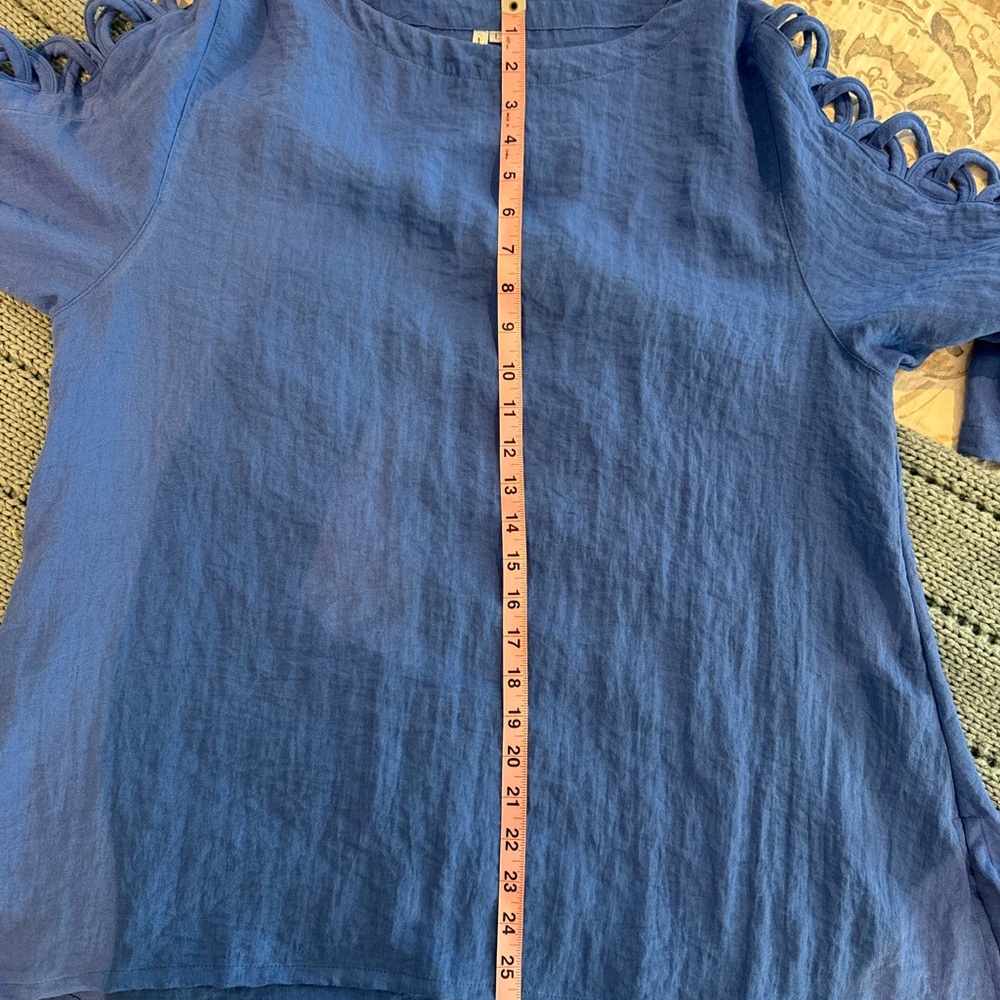 Lulu-B Cobalt Blue Ladder-Sleeve Tunic Size Large - Picture 6 of 7
